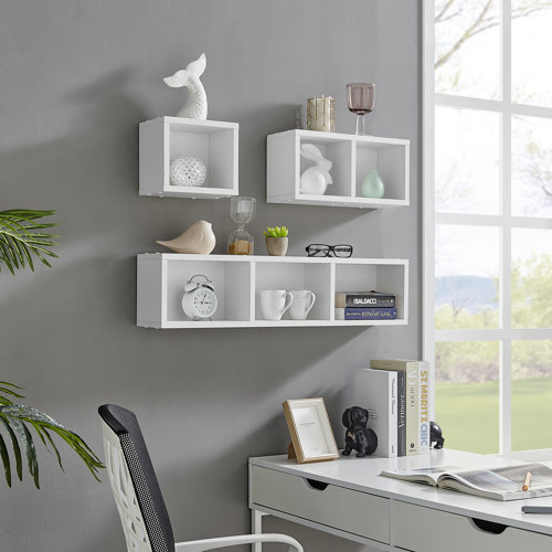 Wade Logan® Bayala 3 Piece Cube Wall Shelf Set & Reviews Wayfair